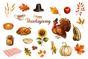 Happy Thanksgiving Collection, a Seasonal Illustration by IrynaPanashii (Thumbnail 2 of 10)