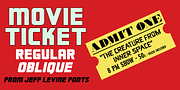 Movie Ticket JNL, a Sans Serif Font by Jeff Levine Fonts (Thumbnail 1 of 5)