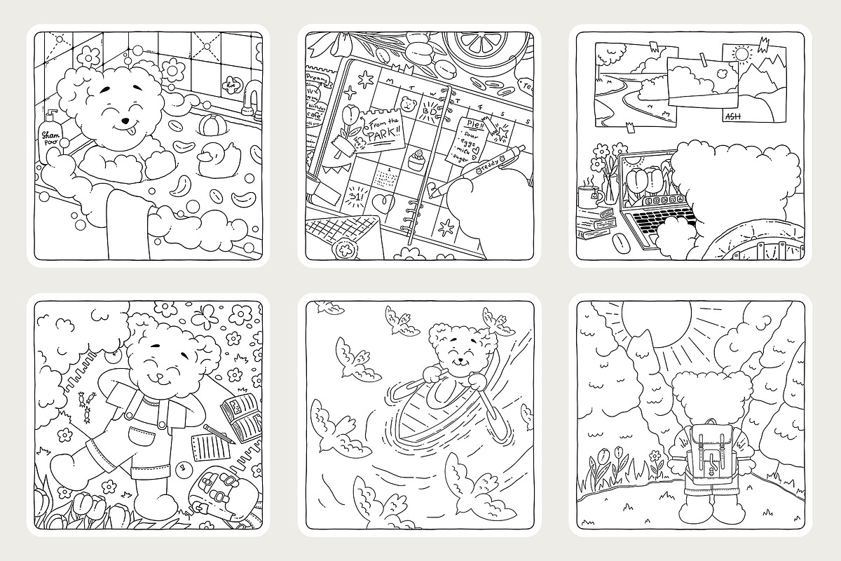 Coloring Book - Bear Stories, an Illustration by Alina Sh (Photo 6 of 9)