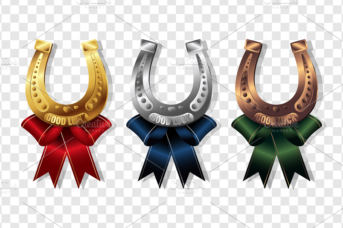 Gold, Silver and Bronze Horseshoes, a Decorative Illustration by PsychocheArt (Photo 1 of 4)