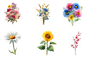 Wildflower Bouquet, Rustic Florals, an Illustration by CreationArt (Thumbnail 3 of 5)