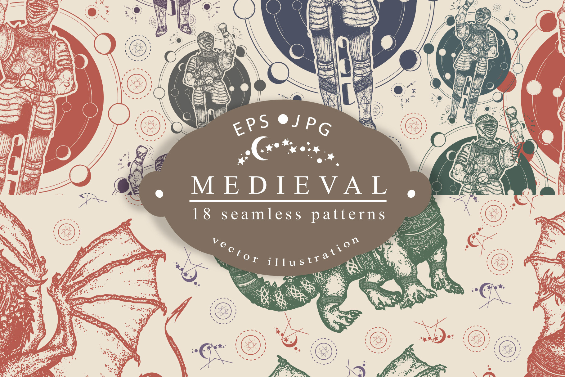 Medieval patterns, a Pattern Graphic by intueri | Creative Market