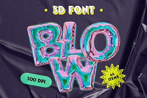 Blow - 3D Holographic Font, a Graphic by Alina Sh