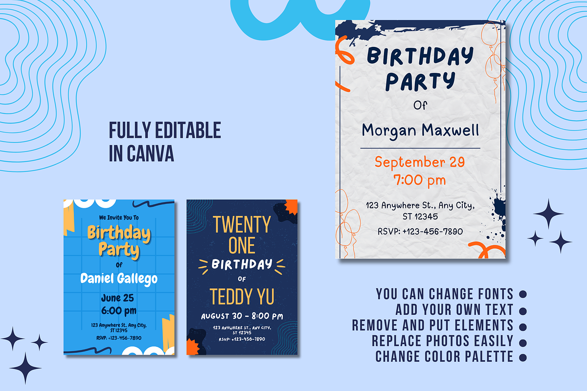 happy Birthday Invitation Templates, a Templates & Theme by TemplateCastleStore (Photo 9 of 9)