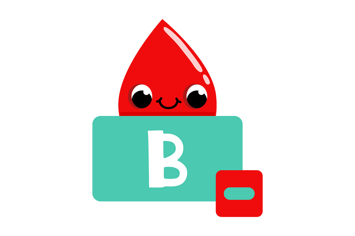 Blood Type Cartoon Drops Rh Factor, a Healthcare Illustration by the_myro