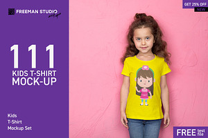 111 Kids T-Shirt Mock-Up Set