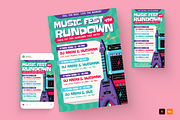 Music Fest Schedule Event Flyer, a Flyer Template by MMPixelCraft (Thumbnail 1 of 4)