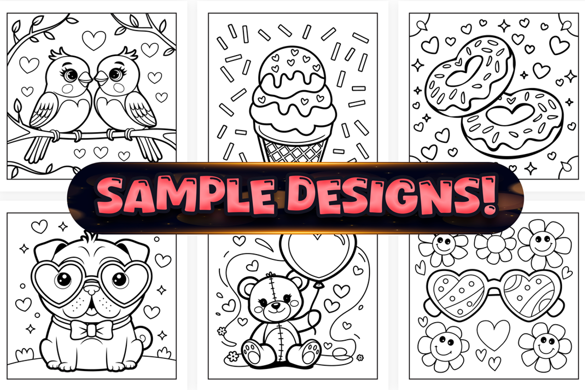 Cute Easy Valentine’s Day Coloring, a Seasonal Illustration by Craftsbeefy (Photo 3 of 4)