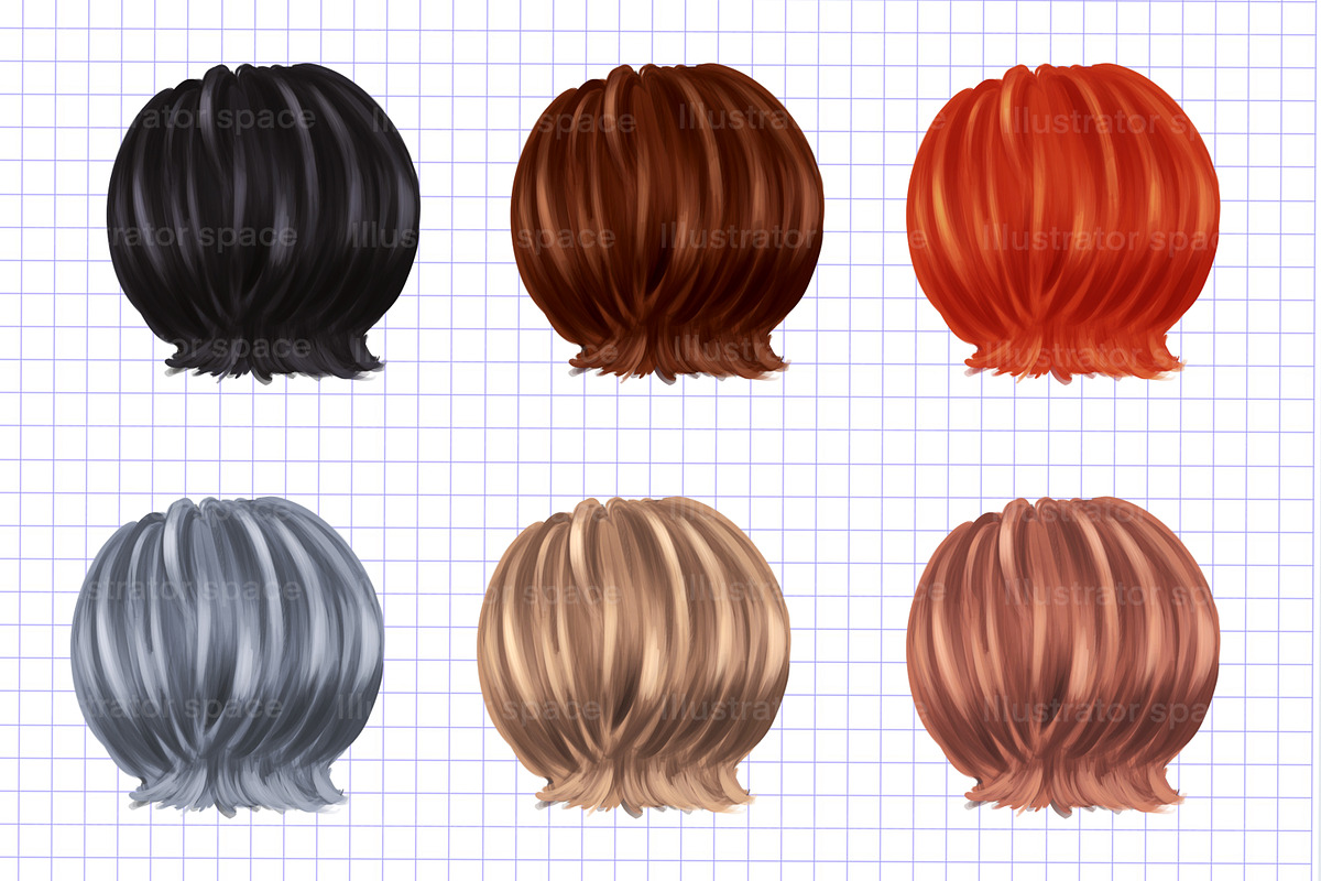Hairstyles clipart PNG transparent, an Illustration by Illustrator Space (Photo 4 of 10)