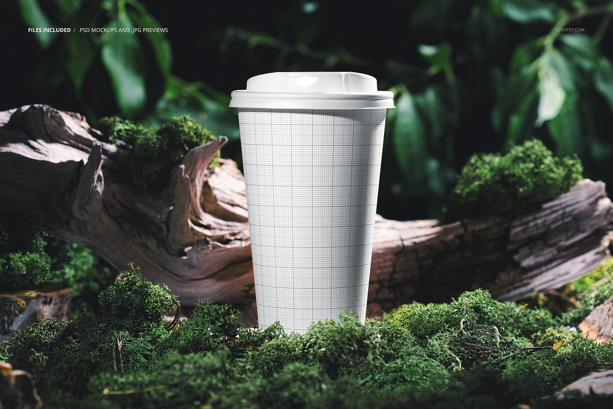 Paper Cup in Forest Mockup, a Packaging Mockup by creatsy5 (Photo 2 of 3)