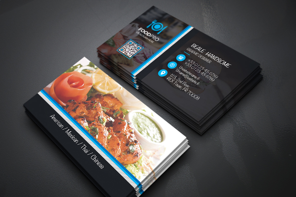 Restaurant Business Card, a Business Card Template by Genereux Art (Photo 3 of 3)