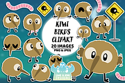 Kiwi Birds Clipart, an Animal Illustration by Lime & Kiwi Designs (Thumbnail 1 of 2)
