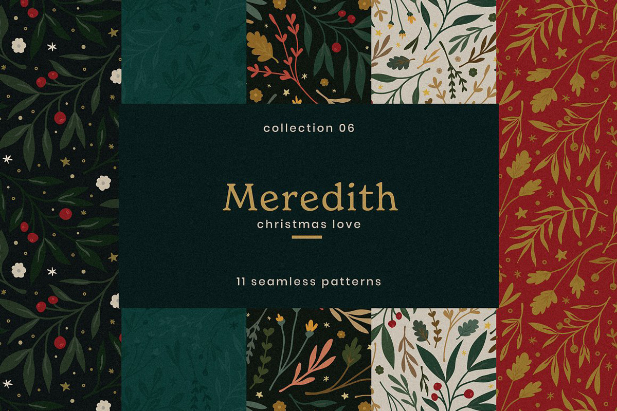 Christmas Seamless Patterns, a Pattern Graphic by Emilie Cliche (Photo 1 of 8)