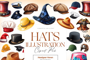 Hats Illustration Clipart, Top Hat