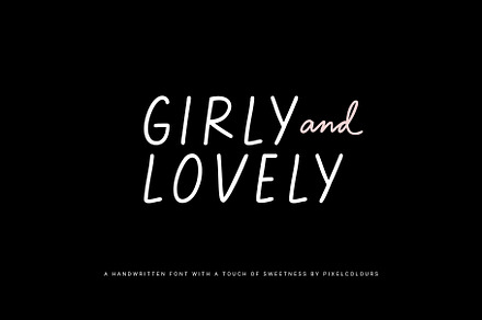 Handwritten Sans Serif Girly Font, a Sans Serif Font by pixelcolours