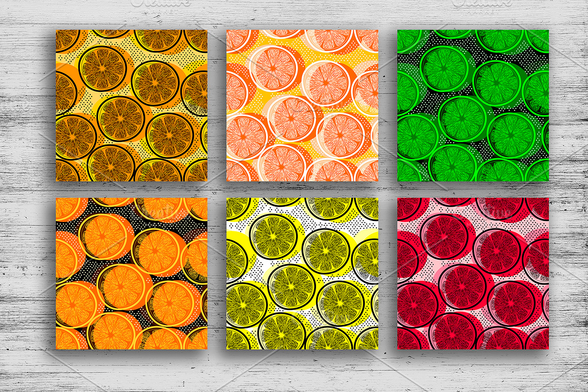 CITRUS lemonade patterns, a Pattern Graphic by Retro Graphic Box (Photo 2 of 6)