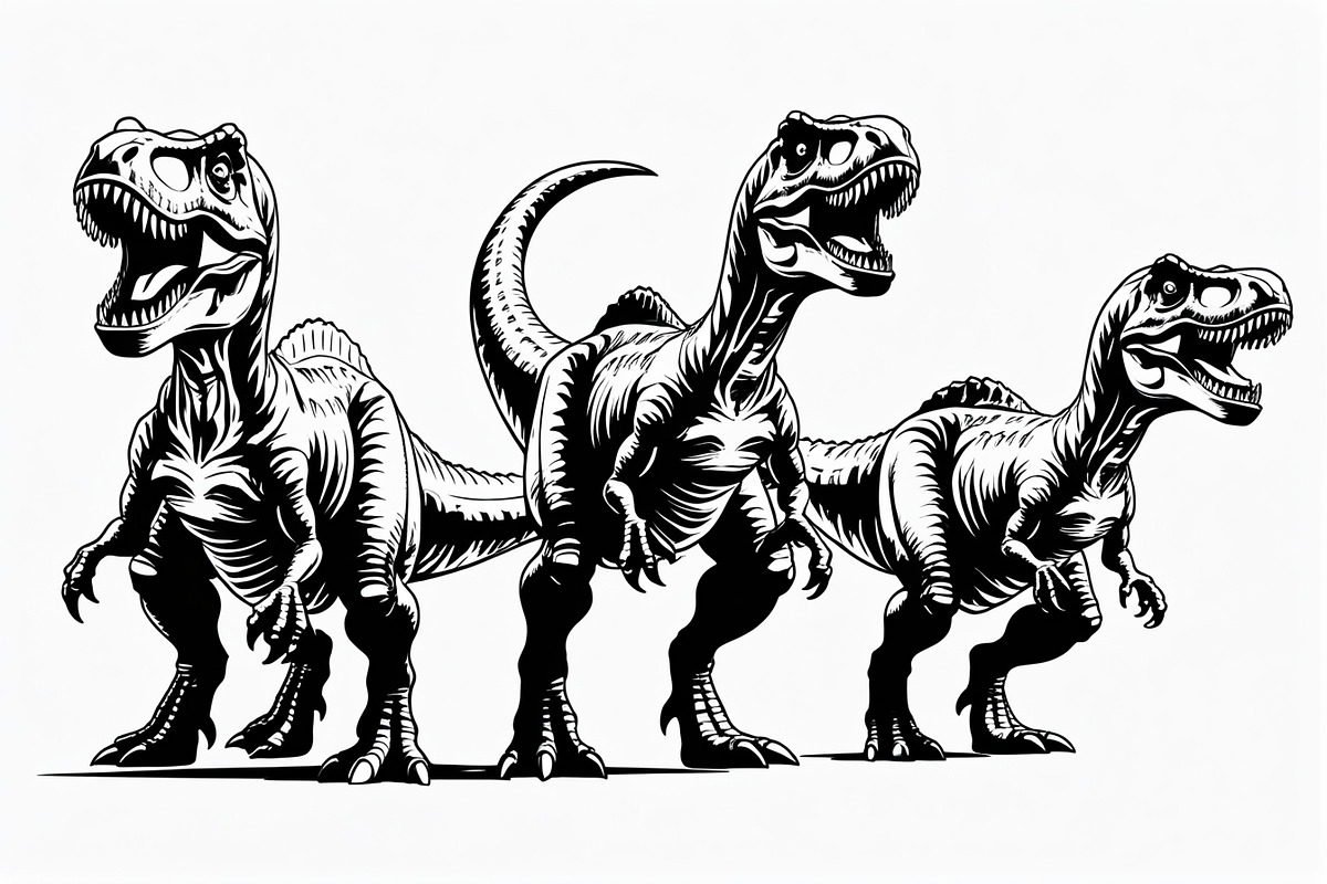 Dinosaur Silhouette Clipart Set, an Illustration by Gfx_Store (Photo 6 of 7)