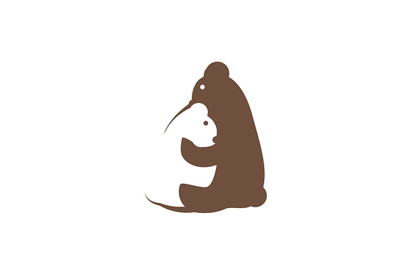 Bear Mom And Baby Logo Design