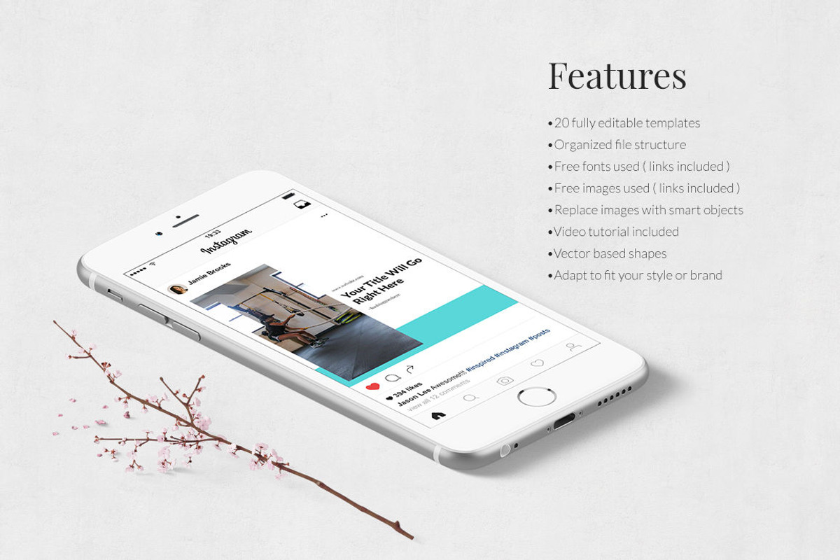 Fitness Instagram Posts, a Social Media Template by Social Corner Graphics (Photo 3 of 8)