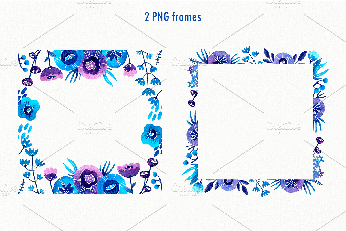 Abstract Flowers Watercolor set, an Illustration by Ekaterina Goncharova (Photo 4 of 12)