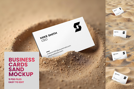 Business Cards in Sand Bundle
