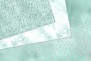 Glitzy Aqua Digital Paper