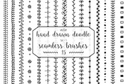 60 doodle vector pattern brushes, a Brush Add-On by Sunshine Art Shop (Thumbnail 2 of 8)