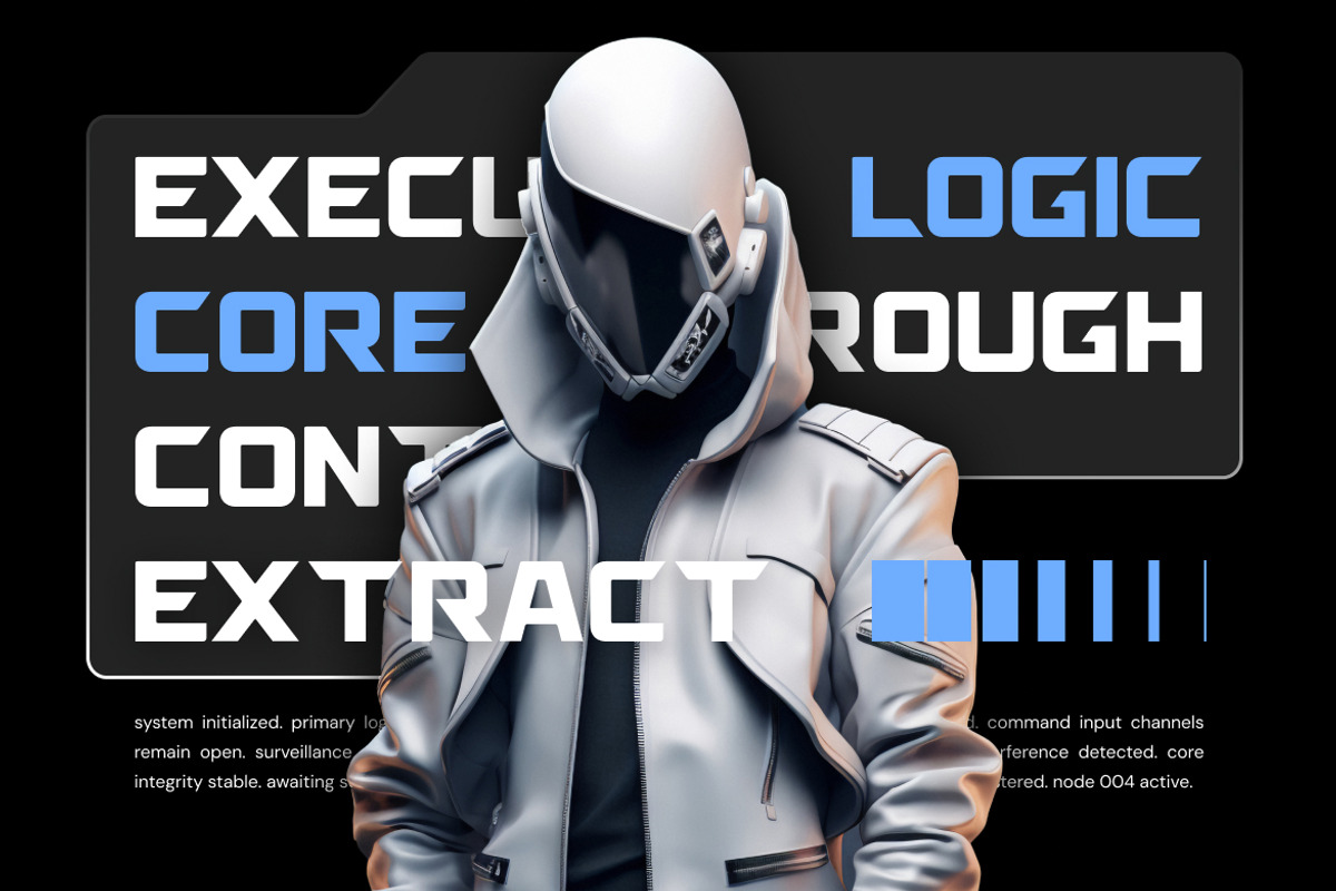 Harmone Futuristic Display Font, a Sans Serif Font by Rasio Studio (Photo 3 of 7)