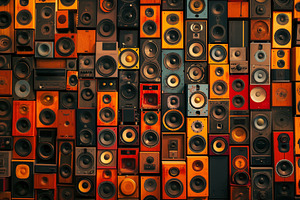 Retro speakers background, a Background Photo by MistyDay