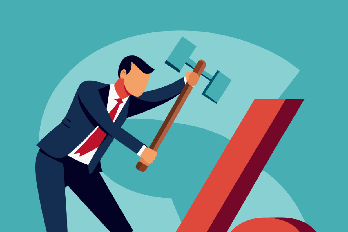 Businessman smashing percentage, a Person Illustration by SouravDesign (Photo 3 of 3)