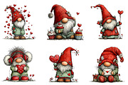 Whimsical Valentine Gnome Clipart, an Illustration by Dream Creation (Thumbnail 2 of 7)