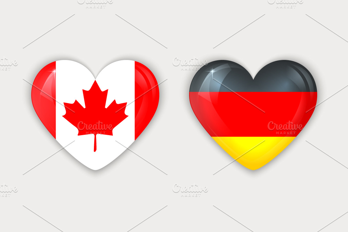 Glass Heart Flag Icons Set, an Icon by Alex Serada (Photo 3 of 5)