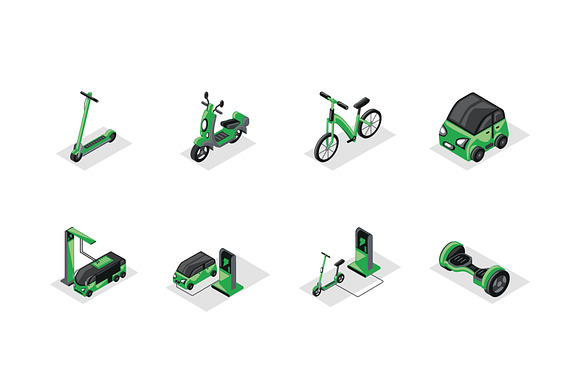 Eco Green Mobility Illustration Set preview 2