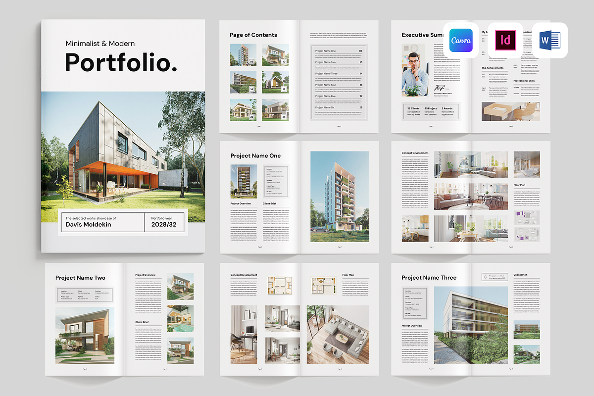 Portfolio | Canva, MS Word, InDesign, a Brochure Template by Leaflove (Photo 1 of 10)