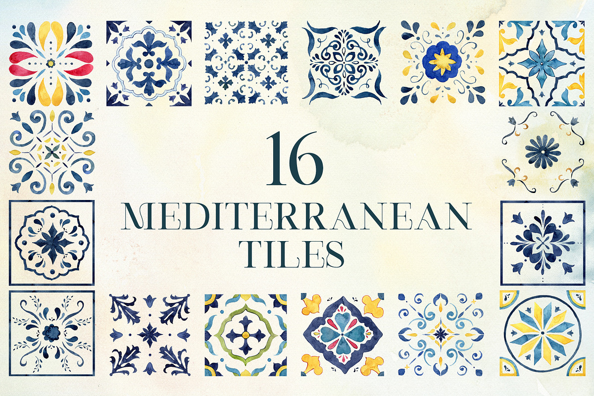 Mediterranean citrus tile watercolor, a Decorative Illustration by Yuliya Derbisheva (Photo 11 of 15)