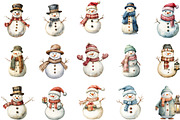 Old Vintage Christmas Snowman Bundle, an Illustration by Designking (Thumbnail 3 of 5)
