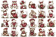Valentine Woodland Animal Clipart, an Illustration by designcity5 (Thumbnail 2 of 5)