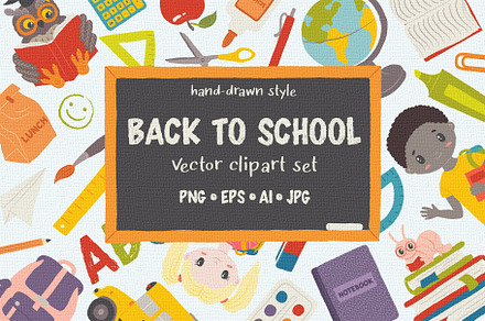 Back to school vector clipart
