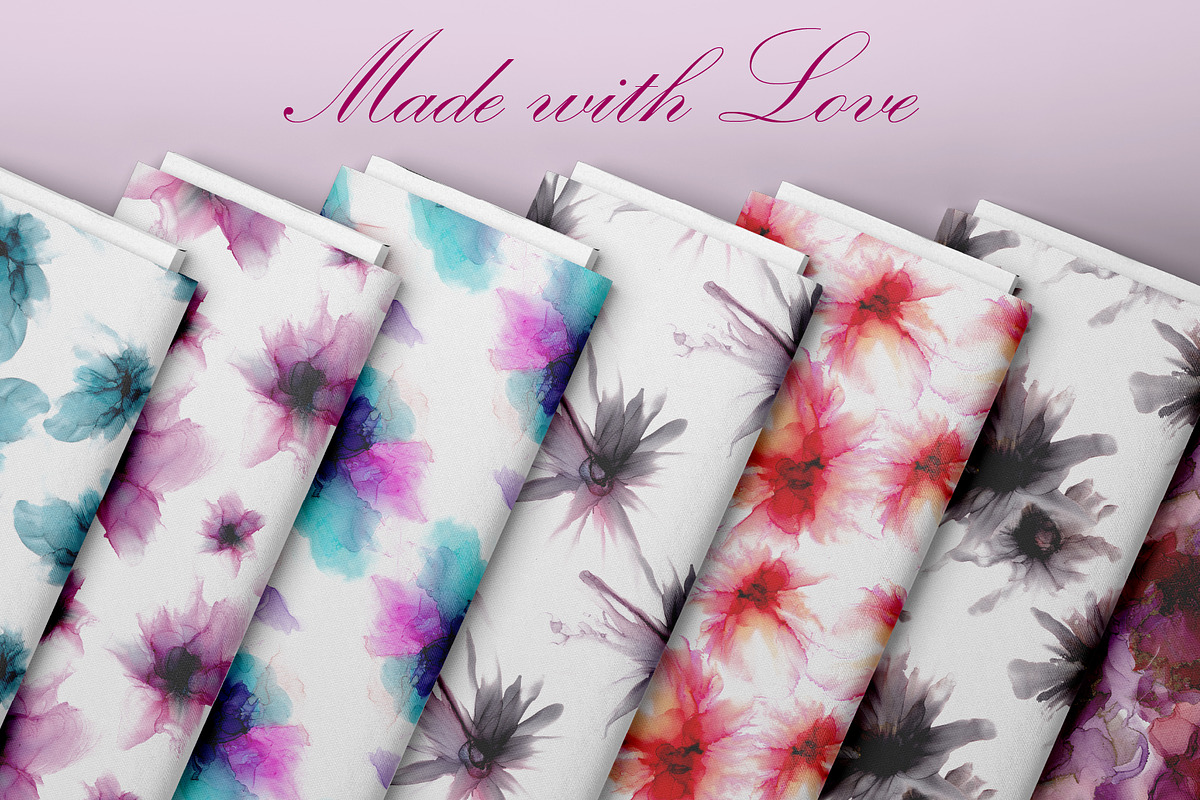 Flowers fluid art set 4., a Pattern Graphic by Digital illustration shop (Photo 4 of 4)