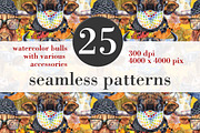 Seamless pattern of watercolor bulls, an Animal Illustration by Watercolor fantasy (Thumbnail 1 of 6)