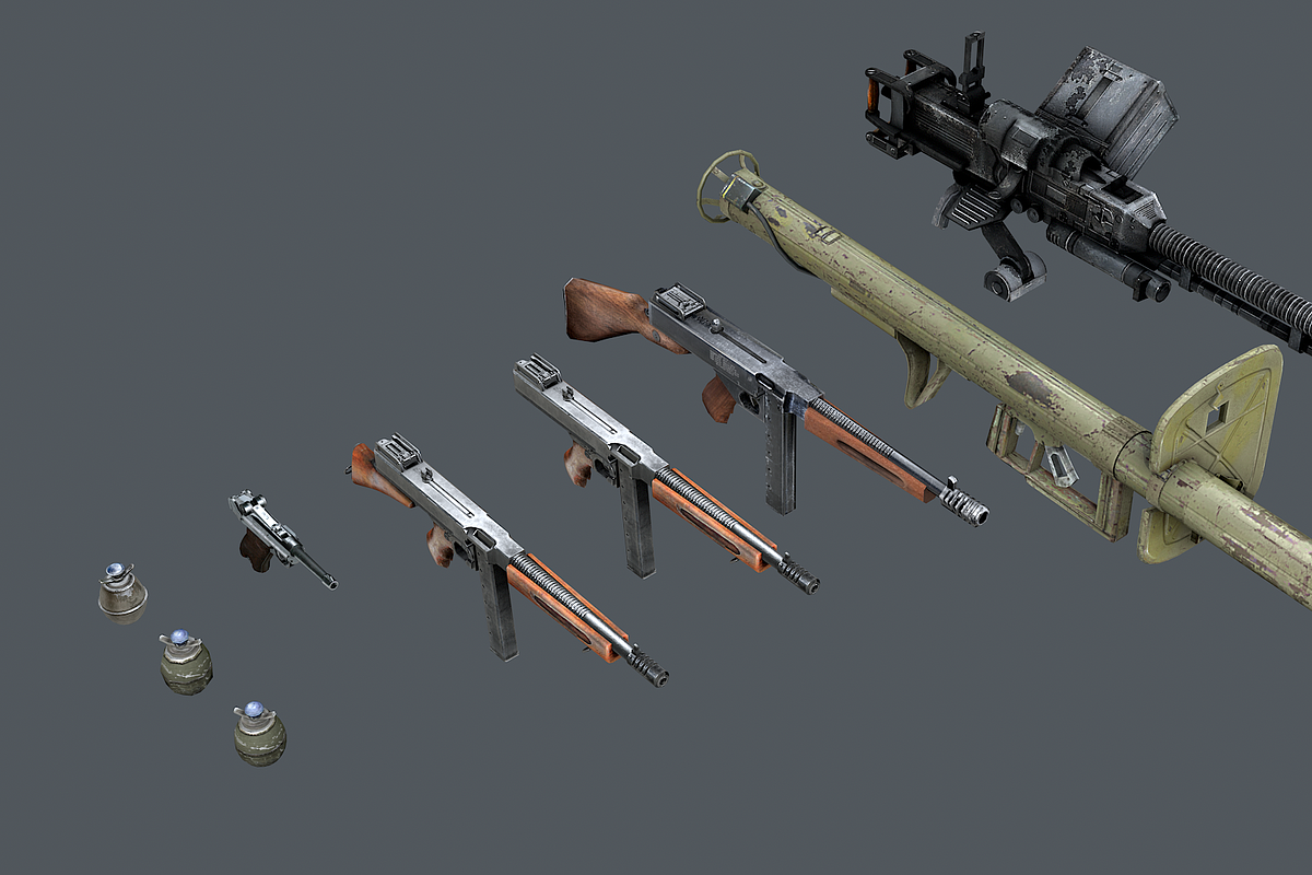 WWII Weapon Pack, an Object 3D Model by Beatheart Creative Studio (Photo 3 of 15)