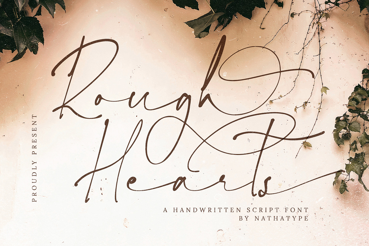 Rough Hearts, a Script Font by Nathatype (Photo 1 of 11)