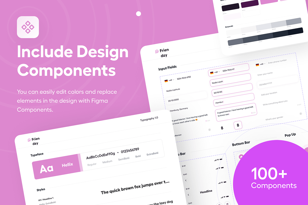 Friendzy - Dating App UI Kit, an UI Kit Template by dhuhacreative (Photo 7 of 8)