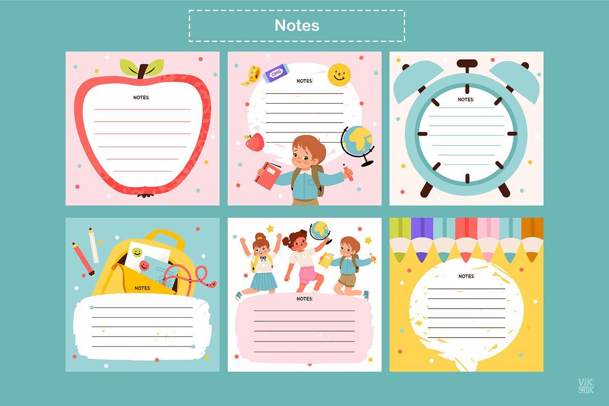 School Planner Set for Kids, a Stationery Template by vik.stock (Photo 6 of 9)