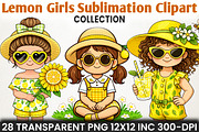 Lemon Girls Sublimation Clipart Bund, an Illustration by RobertsArt (Thumbnail 1 of 5)