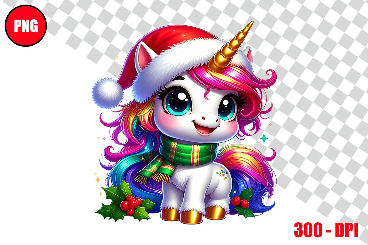 Christmas Unicorn Clipart Bundle, an Animal Illustration by taramija (Photo 13 of 26)