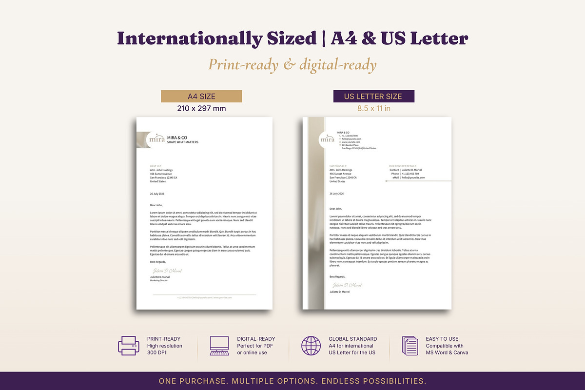 Letterhead Templates 6 Designs Word, a Stationery Template by B2 Studio (Photo 13 of 18)
