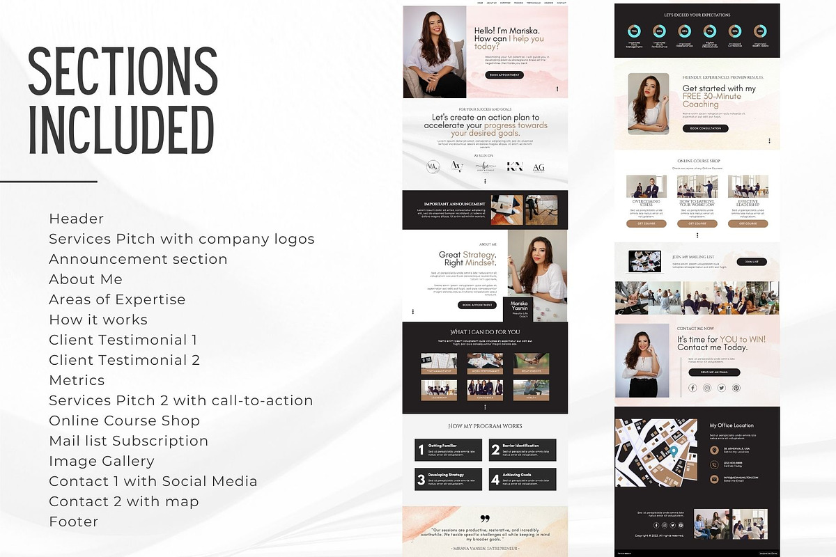 Life Coach Canva Website Template, a Landing Page Template by Kromatic Design Studio (Photo 2 of 8)