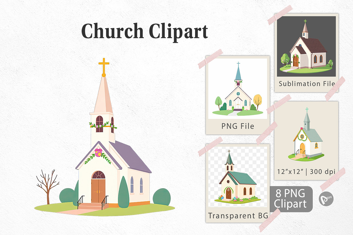 Church Clipart, a Graphic by Artnoy (Photo 1 of 5)