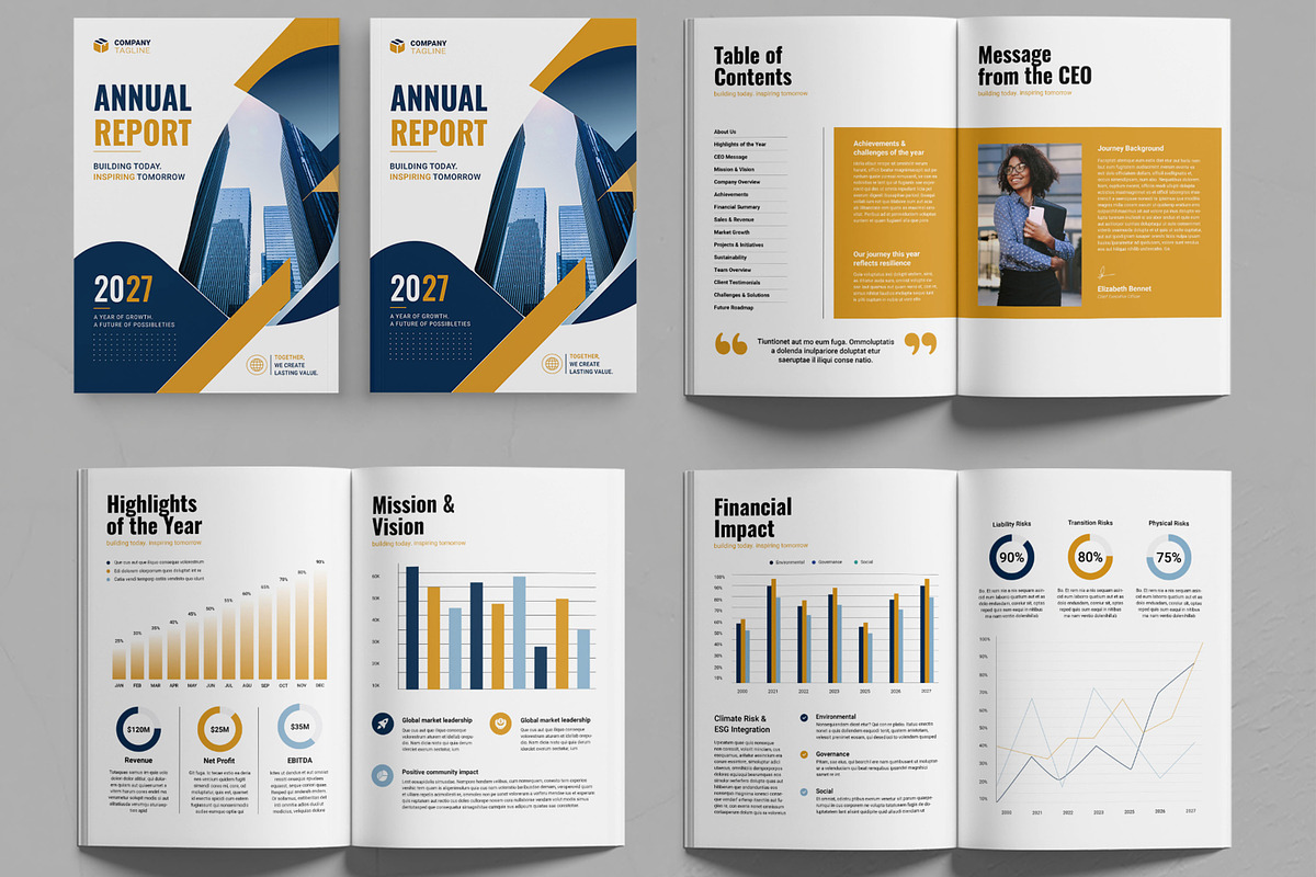 Professional Company Annual Report, a Brochure Template by MightyDesign (Photo 2 of 6)